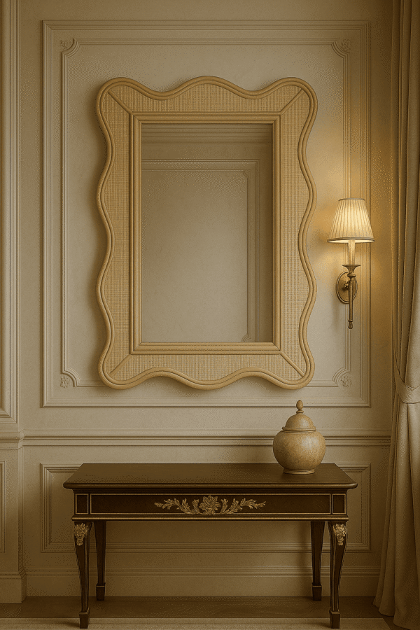 Handmade Rattan Wall Mirror, Real looking Mirror. - Image 4