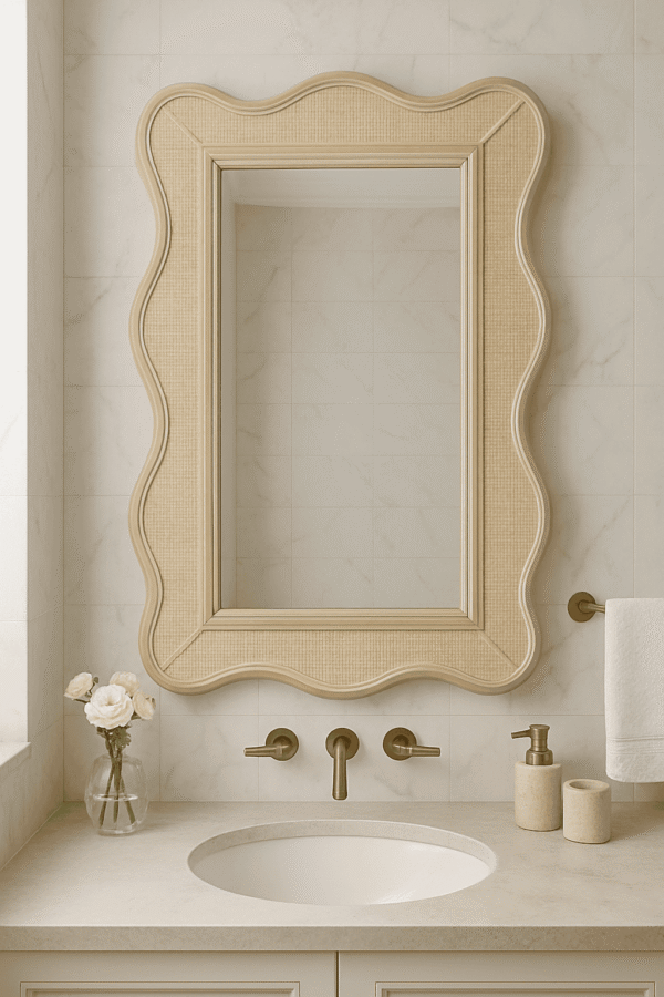 Handmade Rattan Wall Mirror, Real looking Mirror. - Image 5