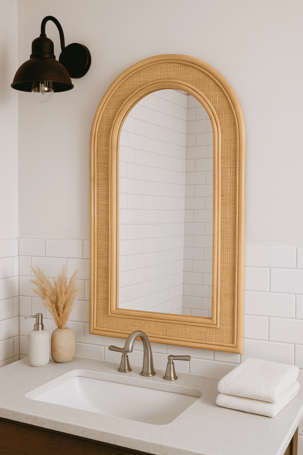 Handmade Rattan Wall Mirror, Real looking Mirror.