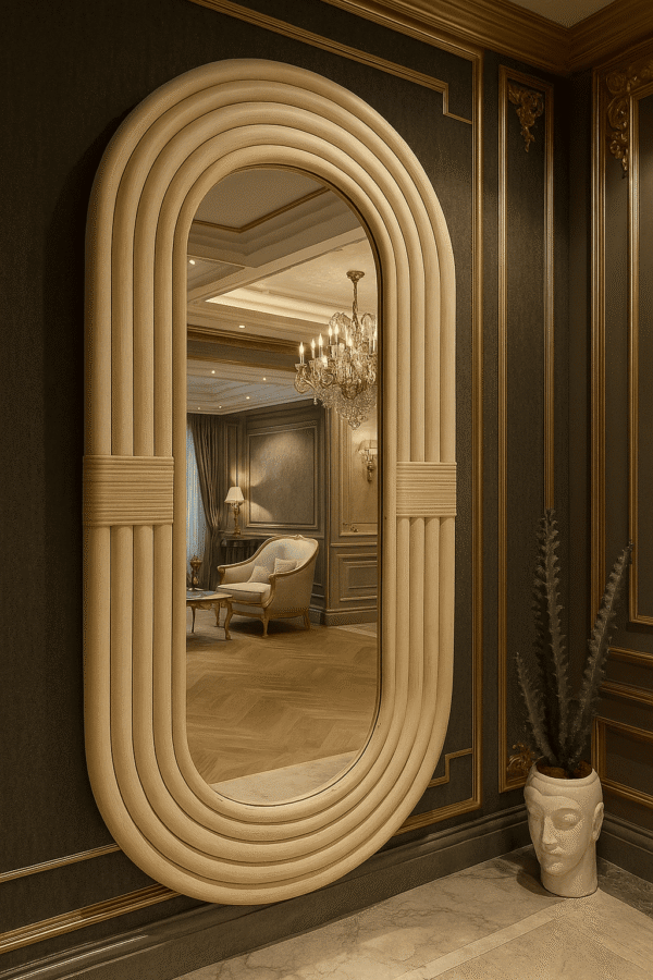 Handmade Rattan Wall Mirror, Real looking Mirror.