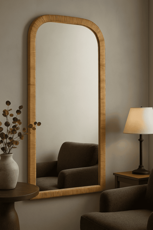 Handmade Rattan Wall Mirror, Real looking Mirror.