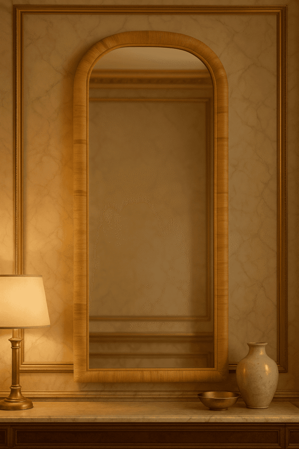 Handmade Rattan Wall Mirror, Real looking Mirror. - Image 6