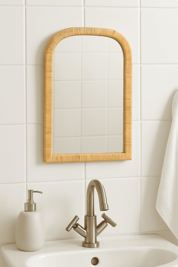Handmade Rattan Wall Mirror, Real looking Mirror. - Image 7