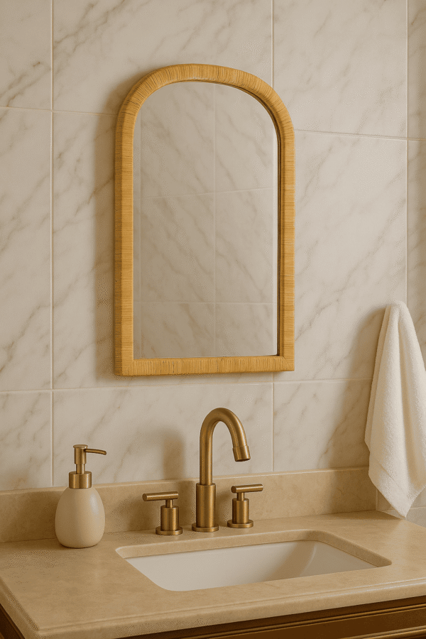 Handmade Rattan Wall Mirror, Real looking Mirror. - Image 8