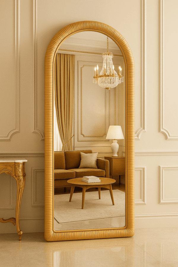 Handmade Rattan Wall Mirror, Real looking Mirror. - Image 3
