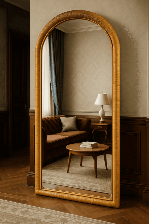 Handmade Rattan Wall Mirror, Real looking Mirror. - Image 4
