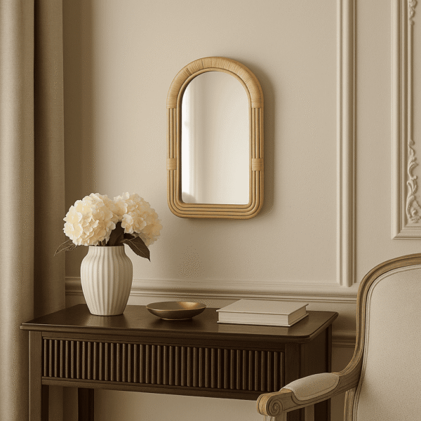 Handmade Rattan Wall Mirror, Real looking Mirror - Image 3