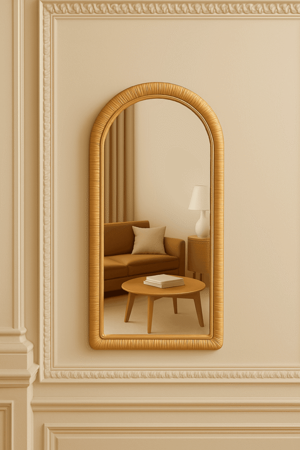 Handmade Rattan Wall Mirror, Real looking Mirror. - Image 5