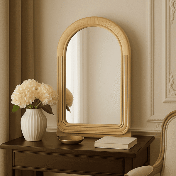 Handmade Rattan Wall Mirror, Real looking Mirror - Image 4