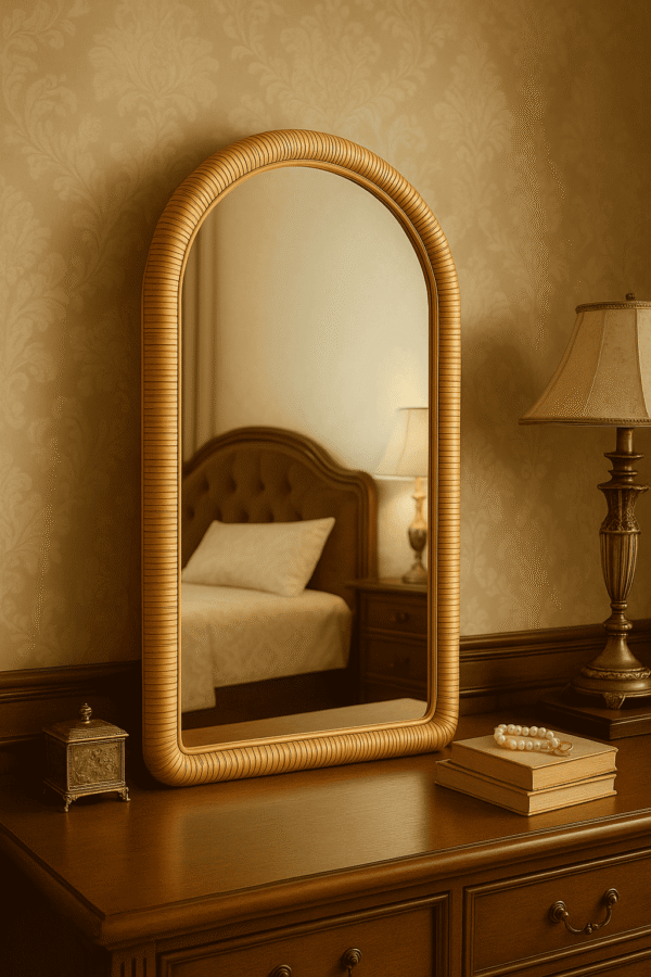 Handmade Rattan Wall Mirror, Real looking Mirror.