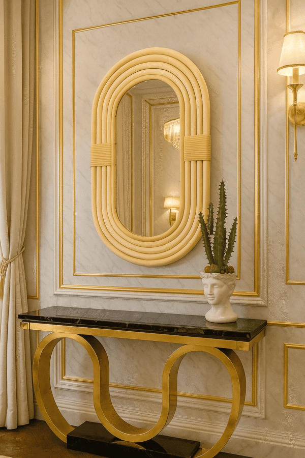 Handmade Rattan Wall Mirror, Real looking Mirror. - Image 10