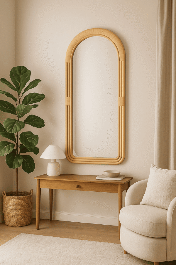 Handmade Rattan Wall Mirror, Real looking Mirror - Image 8