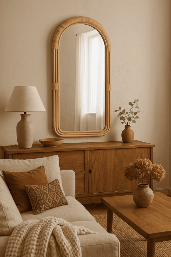 Handmade Rattan Wall Mirror, Real looking Mirror - Image 9