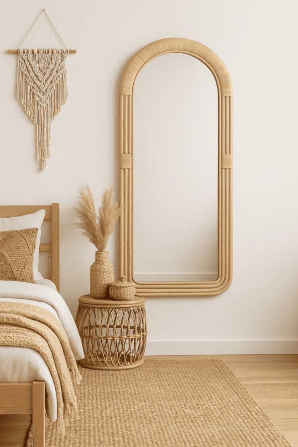 Handmade Rattan Wall Mirror, Real looking Mirror - Image 11